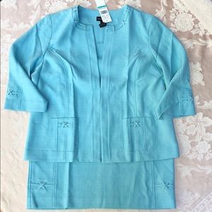 Alfred Dunner Studio Aqua Skirt, Pants & Jacket